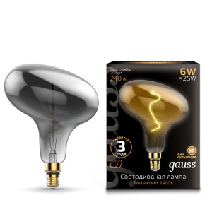Светодиодная лампа Gauss LED Vintage Filament Flexible FD180 6W E27 Gray 2400K 165802008