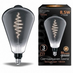 Светодиодная лампа Gauss Filament ST164 8.5W 165lm 1800К Е27 gray flexible LED 157802005