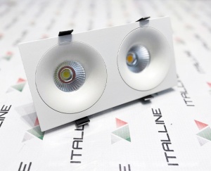 Встраиваемый светодиодный светильник Italline 24W 3000K IT06-6016 White - 2шт. + IT06-6016 FR2 White