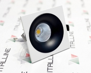 Встраиваемый светодиодный светильник Italline 12W 3000K IT06-6016 Black + IT06-6016 FR1 White