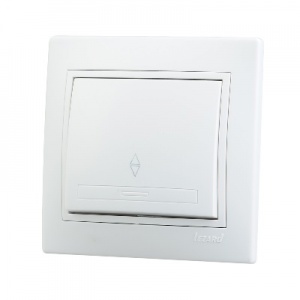  Выключатель проходной Lezard, серия МИРА, цвет белый с белой вставкой, 701-0202-105