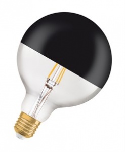Светодиодная филаментная лампа Osram Vintage 1906 LED CL GLOBE125  MIRROR BLACK   FIL  55  7W/827 E27 178x125мм 4058075091931