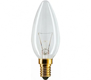 Лампа накаливания Philips STANDART B35 CL 60W 230V E14 свеча прозрачная d35x100 926000003017