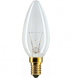 Лампа накаливания Philips STANDART B35 CL 40W 230V E14 свеча прозрачная d35x100 926000006814