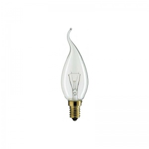 Лампа накаливания Philips Deco CL 40W E14 230V BXS35 свеча на ветру прозрачная 921476844213