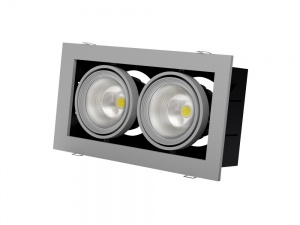 Светильник Downlight светодиодный карданный Vivo Luce Grazioso 2 LED 2*30W 3000K silver clean 42081 Sharp