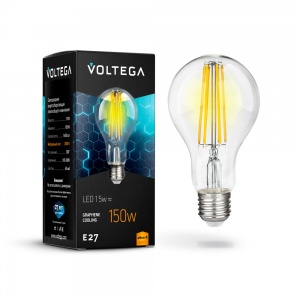 Светодиодная лампа Voltega Crystal Graphene A60 15W 2800K E27 7104