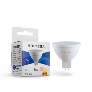 Светодиодная лампа Voltega Simple MR16 6W 2800K 110° GU5.3 DIM 7170