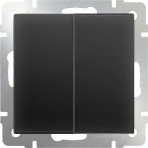  Выключатель двухклавишный проходной (черный матовый) Werkel W1122008