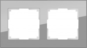  Рамка на 2 поста (серый,стекло) Werkel W0021115