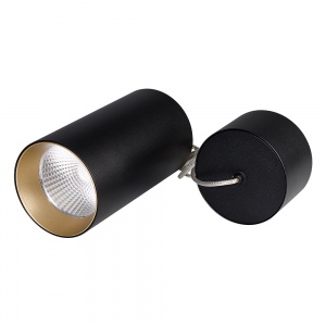 Подвесной светодиодный светильник Arlight SP-Polo-R85-2-15W Warm White 3000K 40deg (Black-Gold Ring) 022960