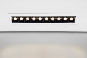  Светильник потолочный светодиодный встраиваемый с поворотной конструкцией серия DL-UM9 Белый + черный 10*1.2 Вт IP20 Теплый белый (3000К)  002994