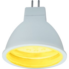  Светодиодная цветная лампа GU5,3  4,2W 220V желтый MR16, прозрачное стекло M2CY42ELT Ecola