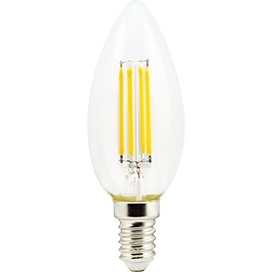  Светодиодная лампа Premium E14  5W 220V 4000K, прозрачная филаментная свеча 360° N4QV50ELC Ecola