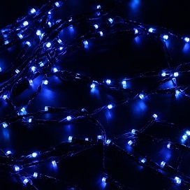 Светодиодная гирлянда Ecola LED гирлянда 220V IP20 Нить Синяя Blue 100Led 6м 8 режимов прозр.провод с вилкой N2YB06ELC