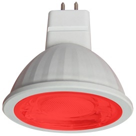 Светодиодная лампа Ecola MR16 LED color 9W 220V GU5.3 Red Красный (насыщенный цвет) прозрачное стекло (композит) 47х50 M2CR90ELT