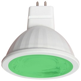 Светодиодная лампа Ecola MR16 LED color 9W 220V GU5.3 Green Зеленый (насыщенный цвет) прозрачное стекло (композит) 47х50 M2CG90ELT