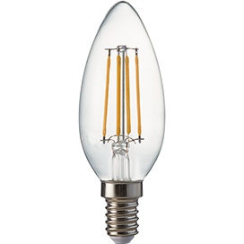 Светодиодная лампа Ecola candle   LED Premium  6W  220V E14 2700K 360° filament прозр. нитевидная свеча Ra 80 100 Lm/W КП=0 96х37 N4QW60ELC