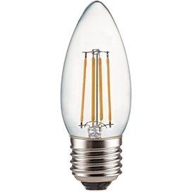 Светодиодная лампа Ecola candle   LED Premium  6W  220V E27 2700K 360° filament прозр. нитевидная свеча Ra 80 100 Lm/W КП=0 96х37 N7QW60ELC