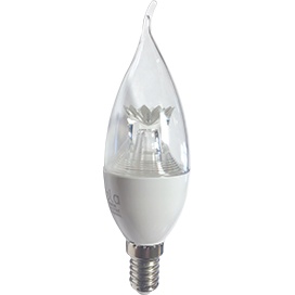 Светодиодная лампа Ecola candle   LED Premium  8W 220V  E14 2700K прозрачная свеча на ветру с линзой композит 130x37 C4UW80ELC
