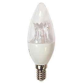 Светодиодная лампа Ecola candle   LED Premium  8W 220V  E14 6000K прозрачная свеча  с линзой композит 105x37 C4QD80ELC