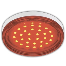 Светодиодная цветная лампа GX53  4,4W 220V красный, прозрачное стекло T5TR44ELC Ecola