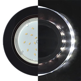 Встраиваемый светильник Ecola GX53 H4 LD5310 Glass Черный хром-черный SP53RNECH
