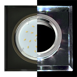 Встраиваемый светильник Ecola GX53 H4 LD5311 Glass Черный хром-черный SN53SNECH