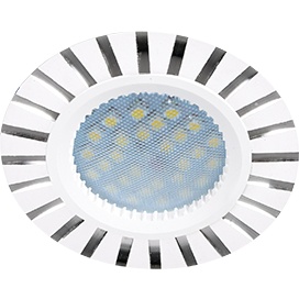 Встраиваемый светильник Ecola MR16 DL3183 GU5.3 Белый/Алюм Полоски по кругу FW1609EFF