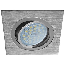 Встраиваемый светильник Ecola MR16 DL205 GU5.3 поворотный Квадрат Шлифованный алюминий/Хром FC16PSECB