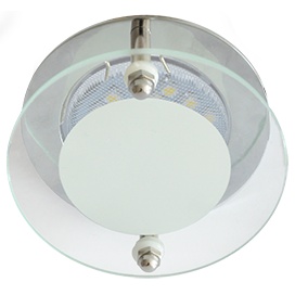 Встраиваемый светильник Ecola MR16 DL201 GU5.3 Glass Прозрачный и Матовый/Хром FC16ACECB
