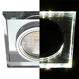 Встраиваемый светильник Ecola MR16 LD1651 GU5.3 Glass Хром/Хром SC1651EFF