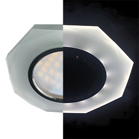 Встраиваемый светильник Ecola MR16 LD1652 GU5.3 Glass Матовый/Хром SL1652EFF