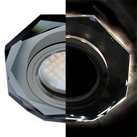 Встраиваемый светильник Ecola MR16 LD1652 GU5.3 Glass Черный/Черный хром SB1652EFF
