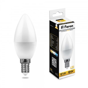  Лампа светодиодная Feron 25798 LB-570 Свеча E14 9W 2700K 