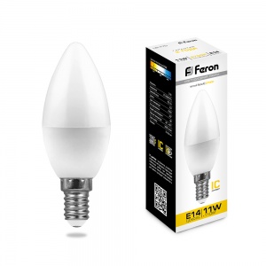  Лампа светодиодная Feron LB-770 Свеча E14 11W 2700K 25941 