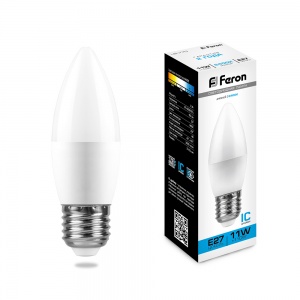  Лампа светодиодная Feron LB-770 Свеча E27 11W 6400K 25945 