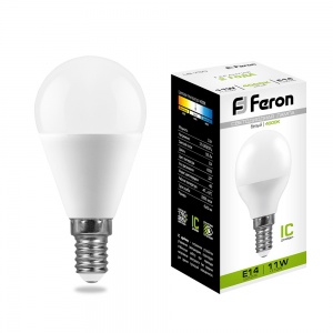  Лампа светодиодная Feron LB-750 Шарик E14 11W 4000K 25947 