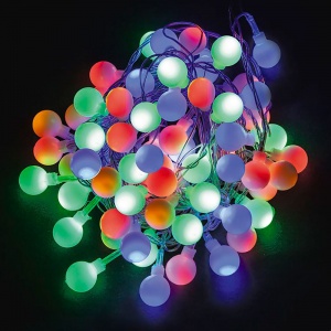 Светодиодная гирлянда шарики Feron CL65 100 LED 10м 230V многоцветная (RGB) c питанием от сети 32353