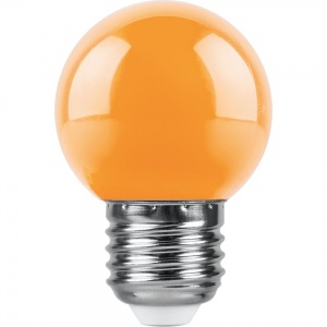 Светодиодная лампа Feron LB-37 G45 шар 1W 230V E27 оранжевый 38124