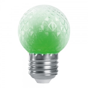 Светодиодная лампа-строб Feron LB-377 Шарик прозрачный E27 1W зеленый 38209