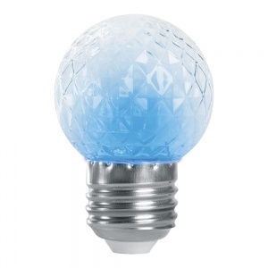 Светодиодная лампа-строб Feron LB-377 Шарик прозрачный E27 1W синий 38211