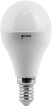  Светодиодная лампа E14 6,5W 220V 3000K шар 105101107 Gauss