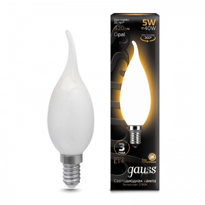 Лампа светодиодная Gauss LED Filament Candle Tailed OPAL E14 5W 2700К 104201105