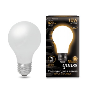 Светодиодная лампа Gauss LED Filament A60 OPAL E27 10W 2700К 102202110