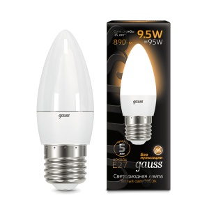 Светодиодная лампа Gauss LED Candle E27 9.5W 3000К 103102110
