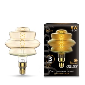 Светодиодная лампа Gauss LED Vintage Filament Flexible BD180 8W 560lm E27 Golden 2400K 161802008