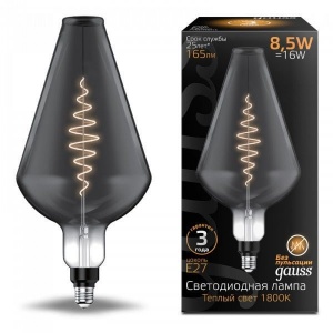 Светодиодная лампа Gauss Filament Vase 8.5W 165lm 1800К Е27 gray flexible LED 180802005