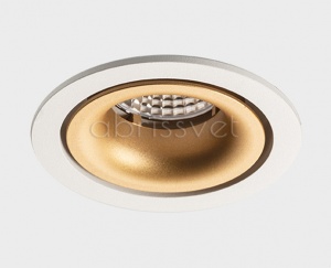 Точечный встраиваемый светодиодный светильник Italline 12W 3000K IT02-008 white + IT02-008 ring gold