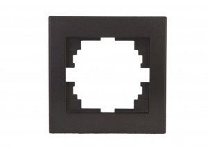  Рамка  одинарная Lezard, серия РЭЙН, цвет черный графит матовый, 703-4141-146